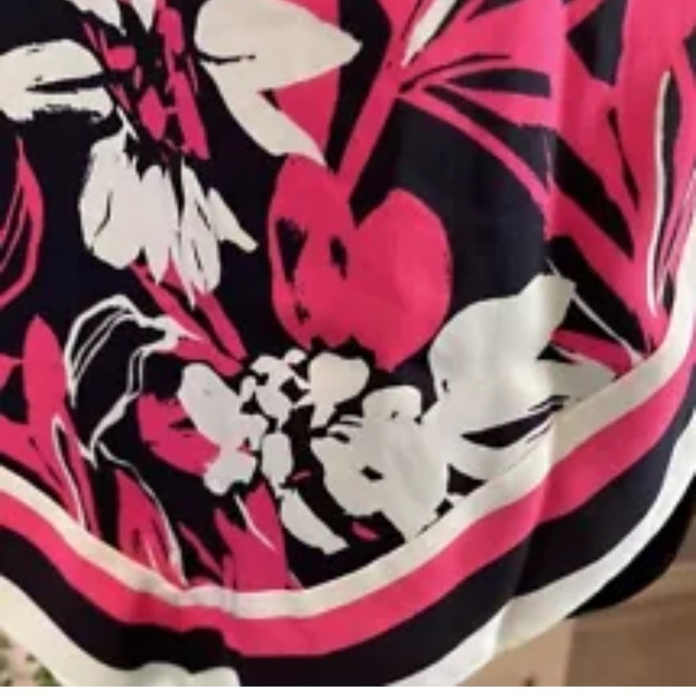 New Laundry By Shelli Segal Top XS Blouse Tank Floral Handkerchief Pink Y2K - Picture 3 of 6
